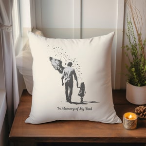 In memory of Dad Pillow, Personalized Dad Sympathy Gift,  Father Bereavement Gift,  Grandpa Bereavement Gift, Condolence gift
