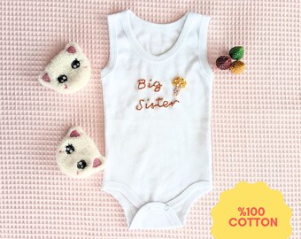 Crèmekleurige babybody, pasgeboren katoenen aangepaste bodysuit, pasgeboren genderneutrale outfits, minimalistische bodysuit, grote zus nieuwe babycadeaus