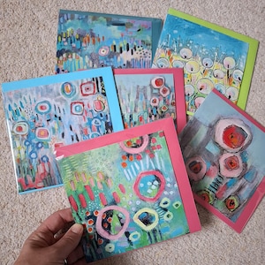 Conjunto maravilhoso de 6 cartões de arte