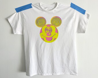 Mickey Mouse Rave Shirt, 90s Steamboat Willie Tee