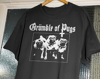 Grumble of Pugs Metal T-Shirt, Funny Pug Dog Tee