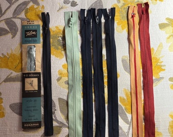 Zipper stash, various lengths from 10” to 12” inch. Lot of 8 zippers.  (LOT#12)