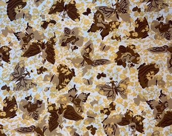 Vintage Robarre fabric with tiny people and butterflies (sold by the yard)