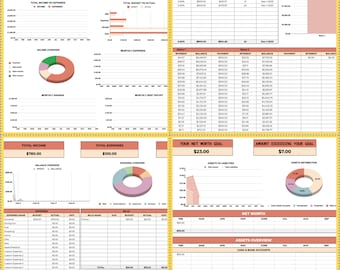 BUNDLE - Monthly and Annual Budgets, Net Worth Tracker, and Debt Repayment Tracker - Excel/Sheets Templates