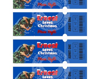 Ernest Saves Christmas Digital Download Printable PDF Movie Night Tickets