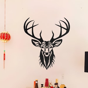 Deer Head Metal Wall Art: Rustic Cabin Decor