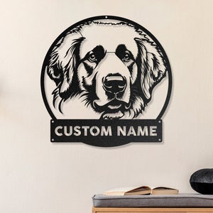 Custom Dog Portrait Metal Wall Art Personalized Pet Name Sign for Dog Lovers Unique Home Decor or Memorial Gift Custom Gift