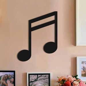 Minimalist Music Note Metal Wall Art: Studio Decor Accent