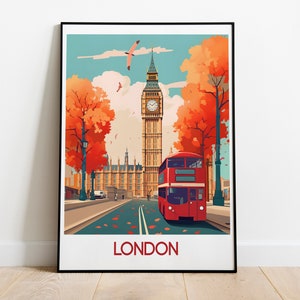 London Big Ben Art Print: UK Cityscape Travel Poster