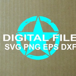 Distressed army star design digital download eps svg dxf png