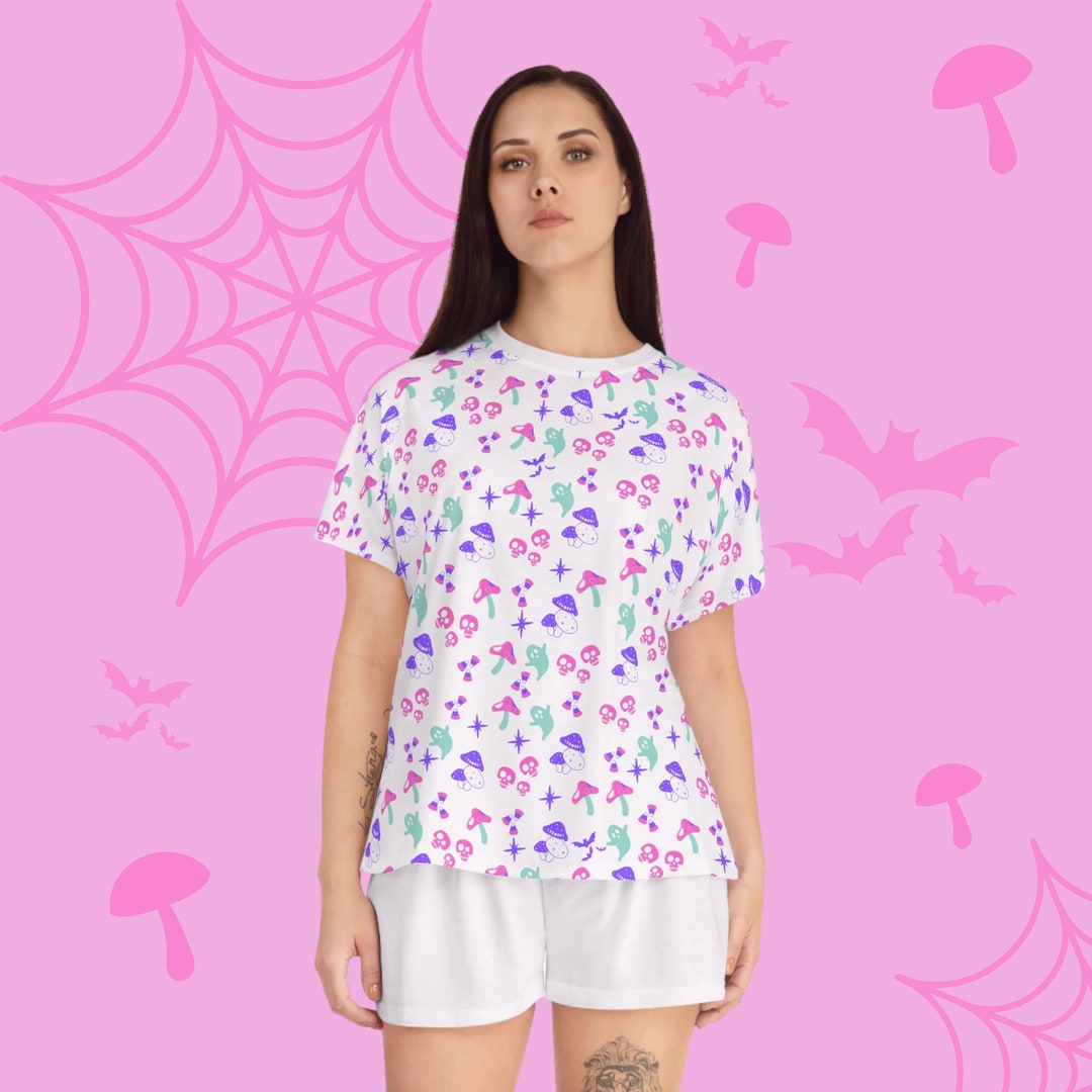 Cute Halloween Pajamas Halloween Mushrooms Pajamas Spooky Etsy