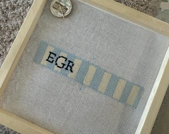 Monogram Keychain Fob Needlepoint Canvas