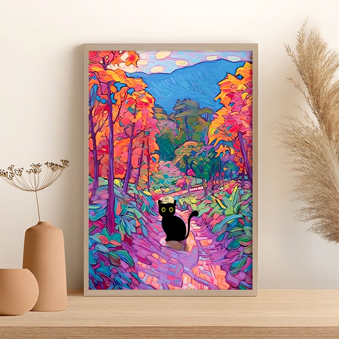 Funny Cat Art Print Oil Painting Art Print Funny Cat Wall Etsy Funny Cat Art Print Oil Painting Art Print Funny Cat Wall Etsy