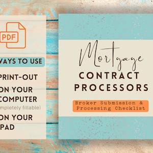 Mortgage checklist for contract processors Processors Organization checklist for mortgage contract processors template broker submission
