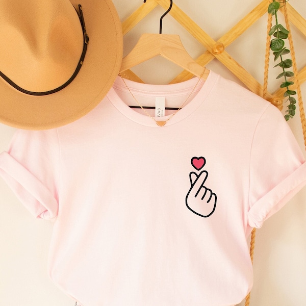 Korean Love Gift, Korean Finger Heart Shirt, Korean Lover Shirt, Korea Finger Shirt,Kpop Finger Heart,Kpop shirt,Finger Heart Tee,KDrama Tee