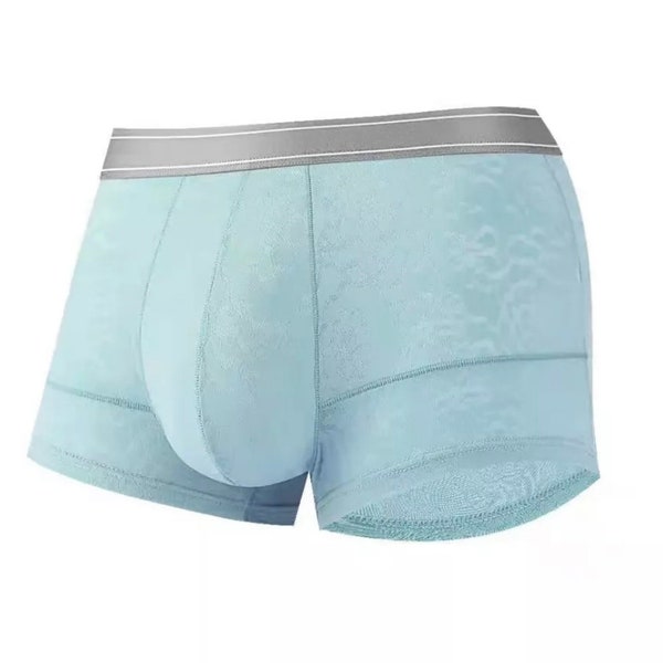 Men's Light Blue Floral Boxers Shorts