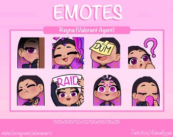 Reyna Valorant Emotes | Twitch, Discord, YouTube (Digital Download, Pack 2)