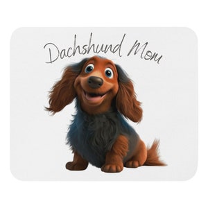 Dachshund Mom Mouse Pad - Dachshund Puppy Design  Description: