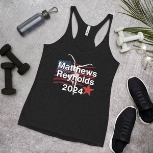 Matthews Reynolds 2024 Women&#39;s Racerback Tank - Election Design, Dave Matthews Band, Charity Proceeds