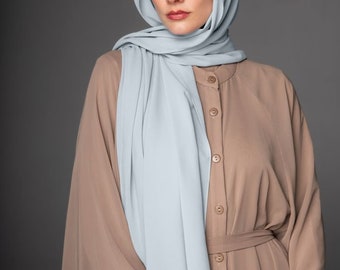 Hijab de gasa con tapa interior de tubo / Azul menta