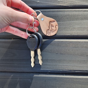 Mini Tooled Leather Mountain Keychain
