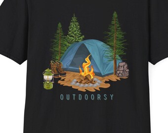 Outdoorsy, Soft Tee Shirt, Camping, Hiking, Nature Lover, Unisex Tee, Adventure Shirt, Outdoor Shirt, Outdoor Sports, Outdoorsy Shirt