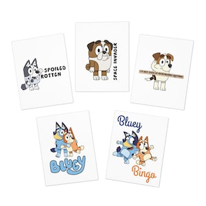 Multi-Design Greeting Cards, Card Pack, Bluey Character Greeting Cards, Bluey Card, Gift for Kids, Bluey Fans, Gifts for Her, Gifts for Him