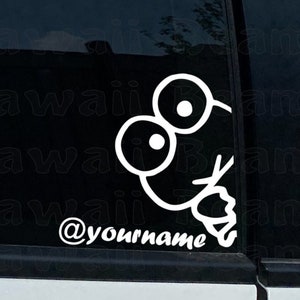 Kerop froggi Custom Peeker Decal with Personalized Social Media Handle | Keropp Sticker | Custom Decal | Frog Decal | Car Decal | KawaiiBeam