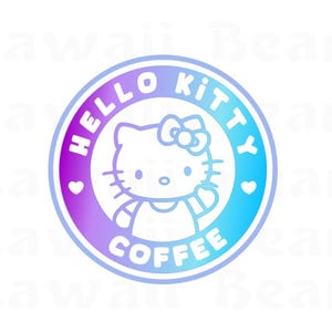 Kitty Coffee Decal | Coffee Mug Sticker | Kitty Sticker | Tumbler Sticker | Cartoon Character Sticker | Cute Cat Coffee Sticker | Kawaiibeam