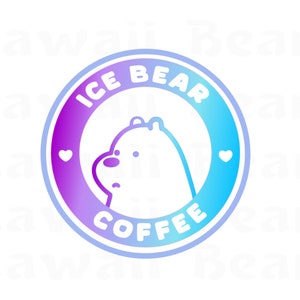 Ice Bear Coffee Decal | We Bare Bears | Tumbler Sticker | Car Decal | Ice Bear Sticker | Ice Bear | Sticker | Starbucks Coffee | KawaiiBeam