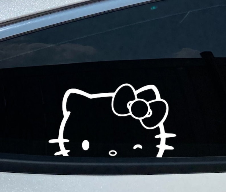 Hello Kitty Window Peeking Decal Sanrio Vinyl Decal Sticker Etsy