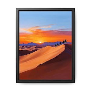 Sahara Desert Sunset Painting, Desert, Desert Wall Art, Moroccan Art, Moroccan Paintings, Moroccan Print, Warm Earth Tones, Desert Art