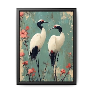 Japandi Crane Wall Art: Minimalist Wabi-Sabi Style