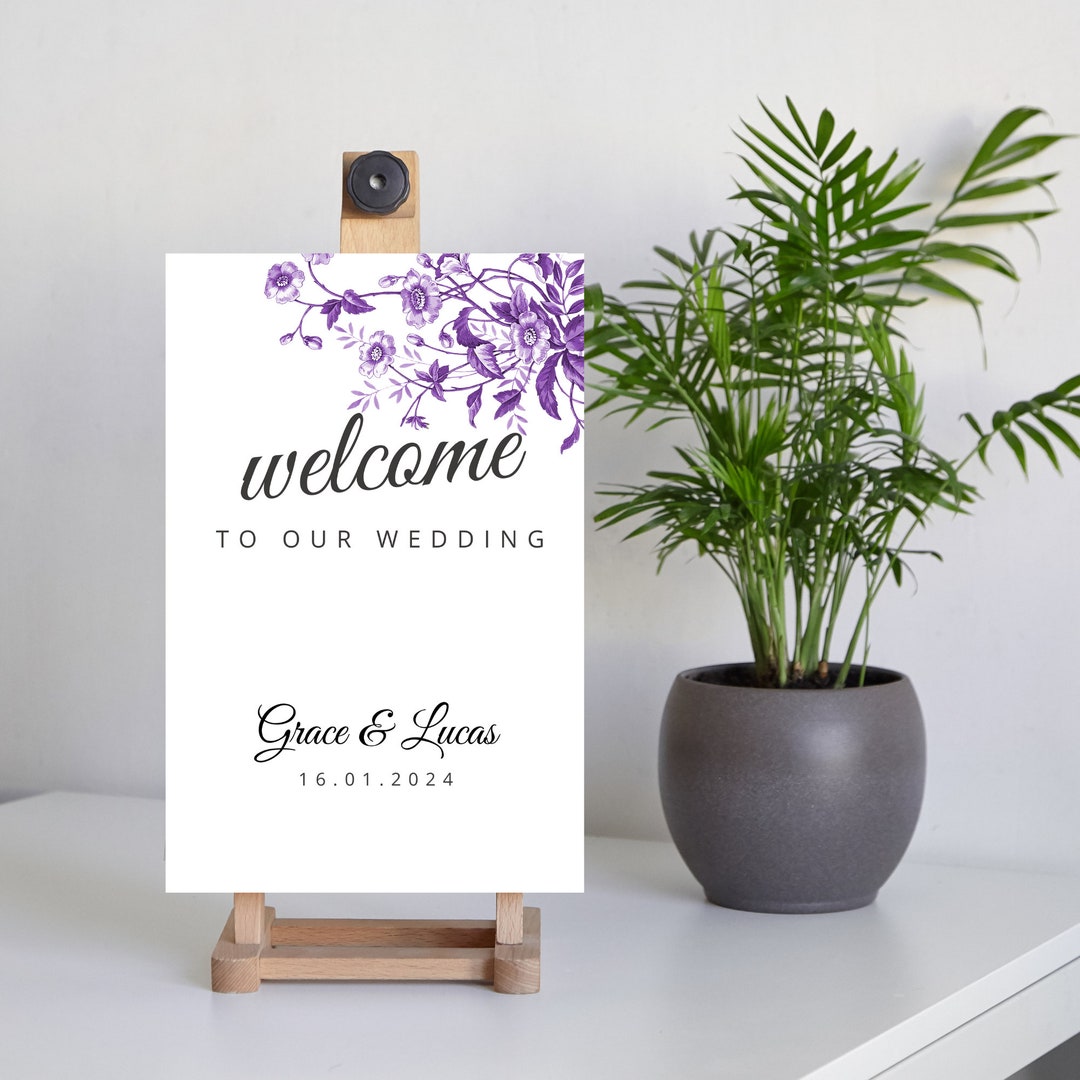 Printable Wedding Sign Ceremony Sign Editable Template Romantic Vintage ...