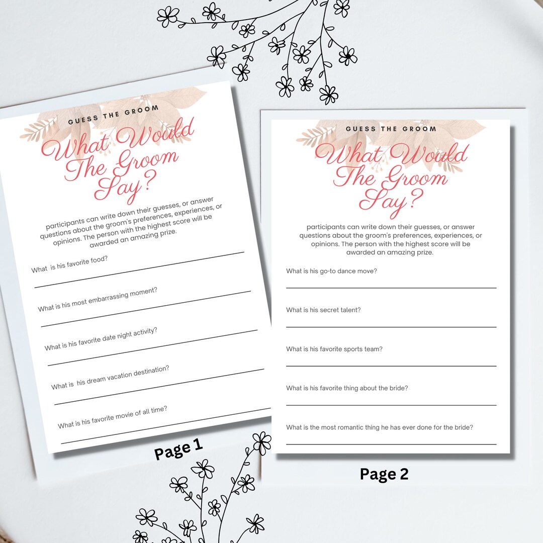 Minimalist Bridal Shower Game Printable Bridal Game Guess Who Said It ...