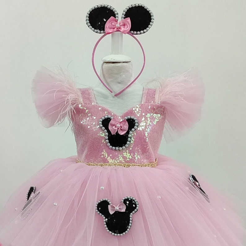 little mouse dress,disney pageant dress,pink dress,birthday dress,first birthday dress,party dress,dance dress,photo shoot dress, image 5