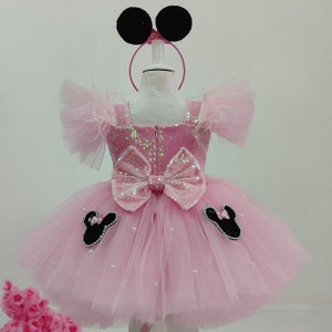 little mouse dress,disney pageant dress,pink dress,birthday dress,first birthday dress,party dress,dance dress,photo shoot dress, image 2