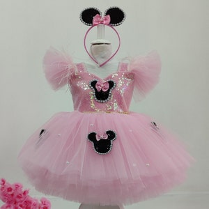 little mouse dress,pink dress,birthday dress,first birthday dress,party dress,dance dress,photo shoot dress,disney pageant dress