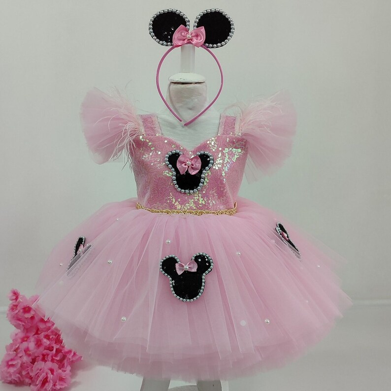 little mouse dress,disney pageant dress,pink dress,birthday dress,first birthday dress,party dress,dance dress,photo shoot dress, image 7
