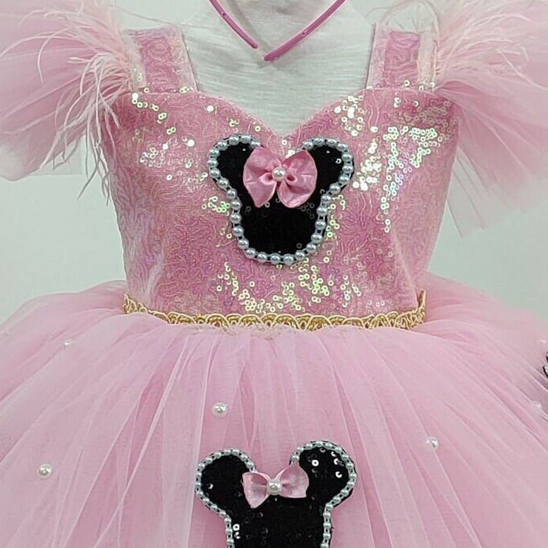 little mouse dress,disney pageant dress,pink dress,birthday dress,first birthday dress,party dress,dance dress,photo shoot dress, image 3