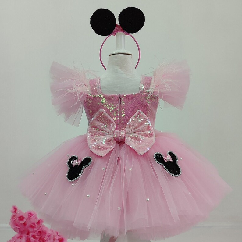little mouse dress,disney pageant dress,pink dress,birthday dress,first birthday dress,party dress,dance dress,photo shoot dress, image 8