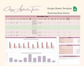 College Application Tracker with Tuition Comparison, College Scholarship & Financial Aid Tracker, Google Sheets Template Roaming Rose