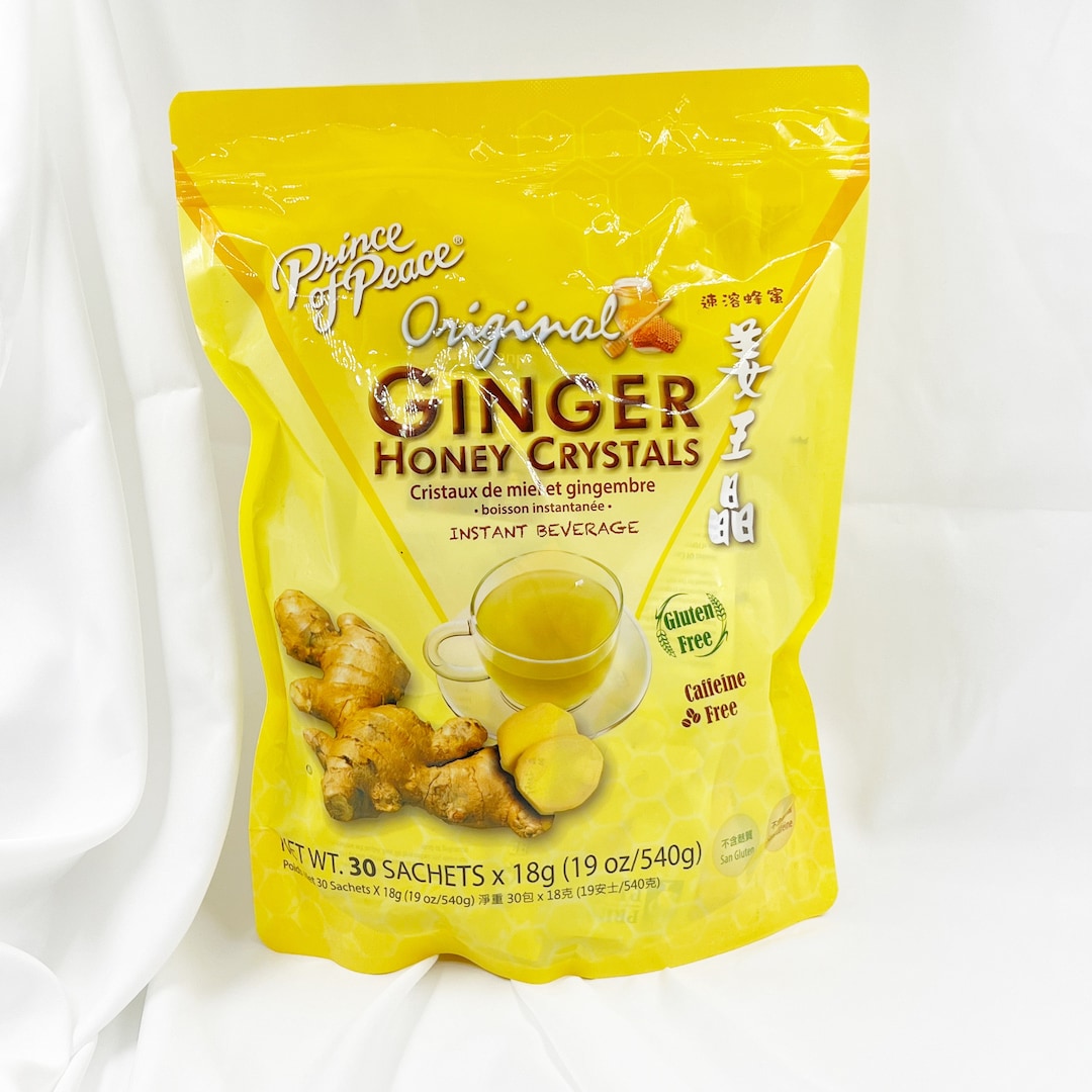 Instant Ginger Honey Crystals, 30 Sachets Instant Hot or Cold Beverage