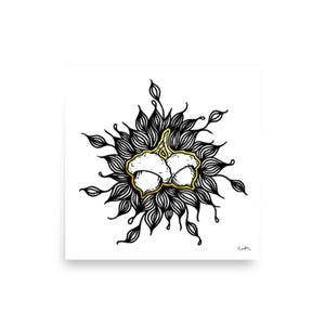 Double Acorn Art Print: Hand-Drawn Minimalist Wall Decor