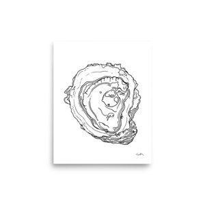 Oyster Print, Original Art, Line Drawing, Oyster Art, Hand Drawn, Oyster Love, Peace Art, Ocean Print, Coastal Design, Ocean Art, Wall Art
