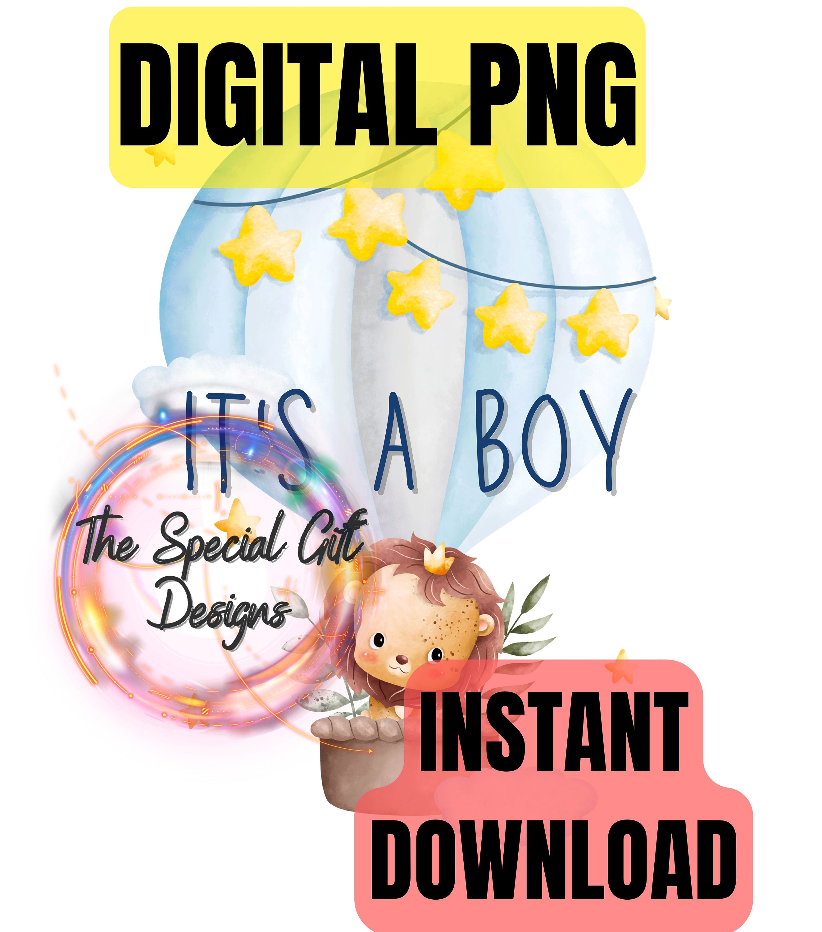 Its a Boy Shirt Its a Boy PNG Blue Hot Air Balloon PNG Baby Lion Png ...
