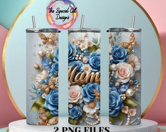3D MAMA Tumbler Wrap Png Flowers Tumbler Wrap PNG Mothers Day Tumbler Wrap Png 3D Mothers Day Design Png MAMA Floral Tumbler Mama Png