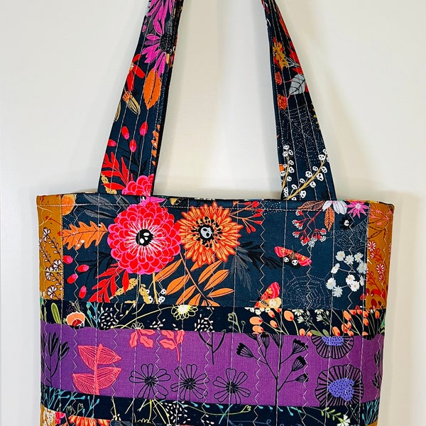 Orange - Quilted Fabric Handcrafted Handbag 18