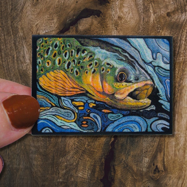 Trout Painting - glossy vinyl sticker