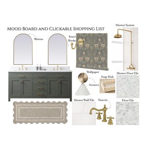 Diseño de interiores de baños / Diseño electrónico / Tablero de ideas / Diseño en línea / Descarga instantánea / Diseño de baño principal / Tablero de ideas para baños